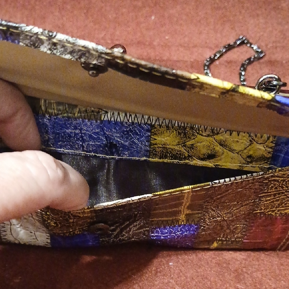 Patchwork Multicolor Clutch Bag - image 4